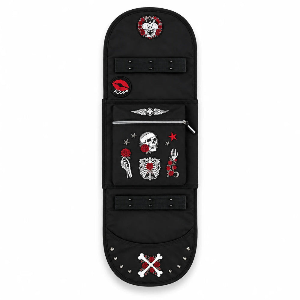 CarryColor Rose of Death black gothic skateboard bag front view