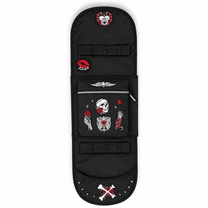 CarryColor Rose of Death black gothic skateboard bag front view
