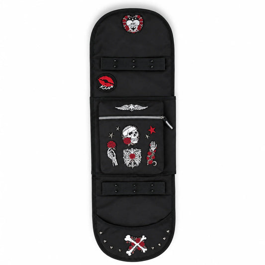CarryColor Rose of Death black gothic skateboard bag front view