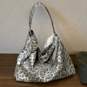 Leopard Print Slouchy Hobo Shoulder Bag