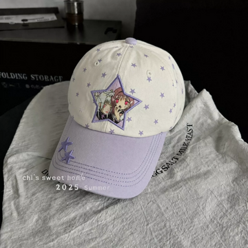 Y2K Angel Embroidered Baseball Cap with Star Details