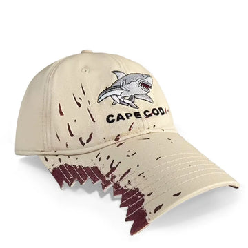Shark Embroidered Distressed Baseball Cap
